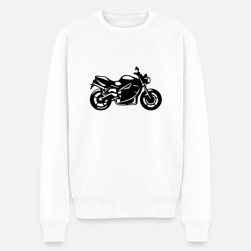 Motorrad - Männer Premium Bio Pullover - Weiß