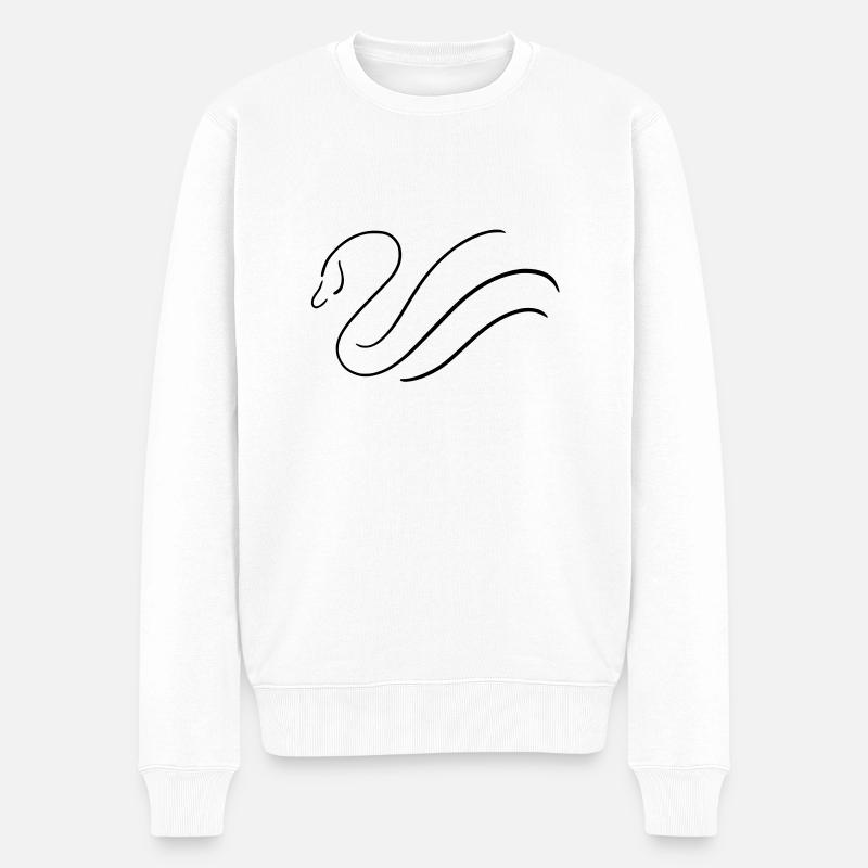 Schwan Design - Männer Premium Bio Pullover - Weiß