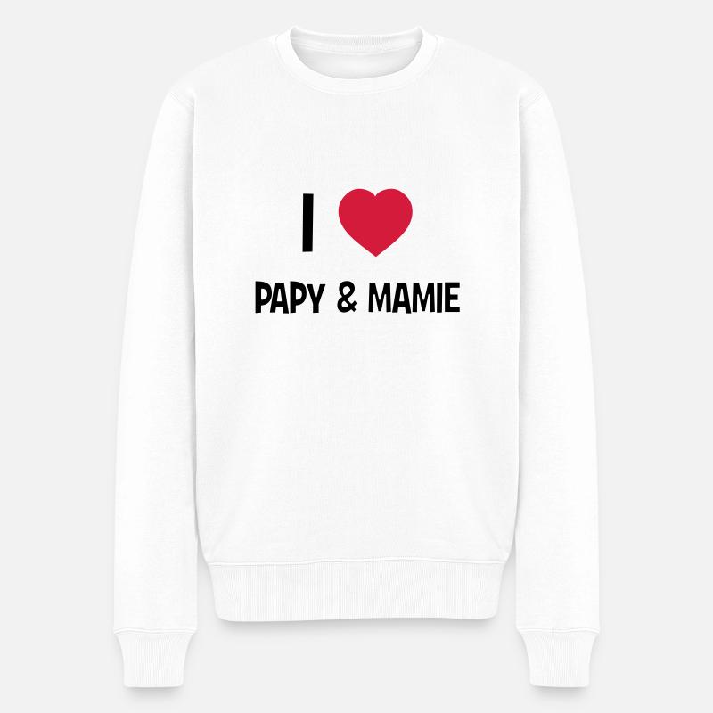 I Love Papy & Mamie - Pull Premium bio Homme - blanc