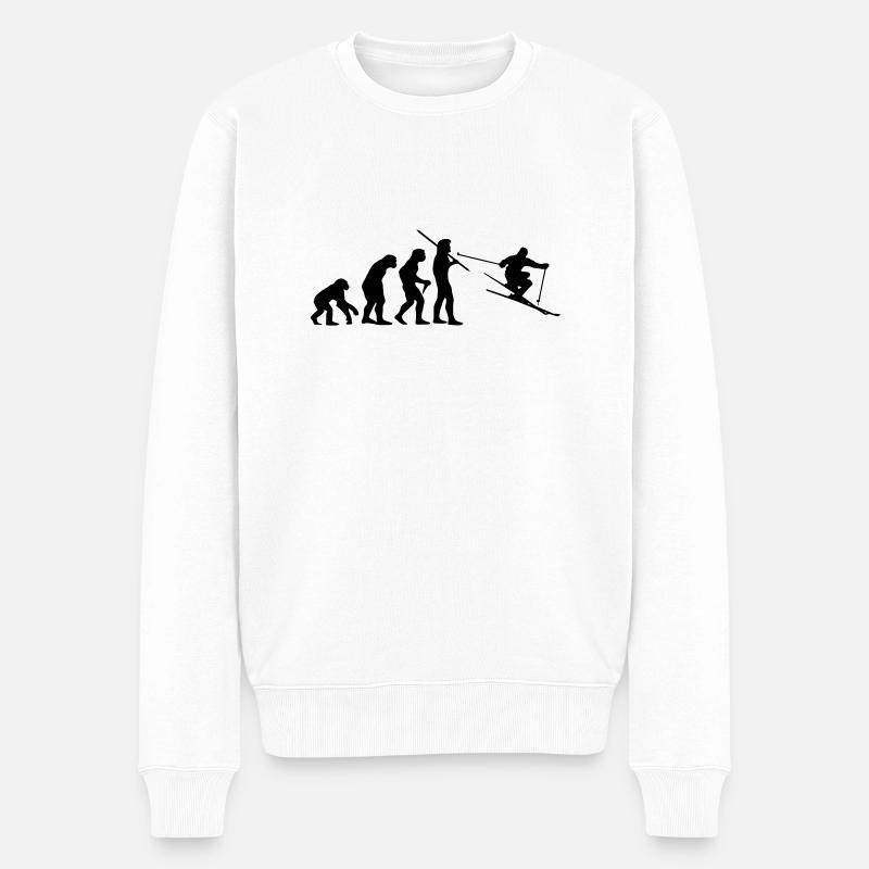 Evolution Ski - Men's Premium Organic Jumper - white