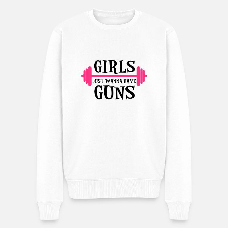 Guns - Männer Premium Bio Pullover - Weiß