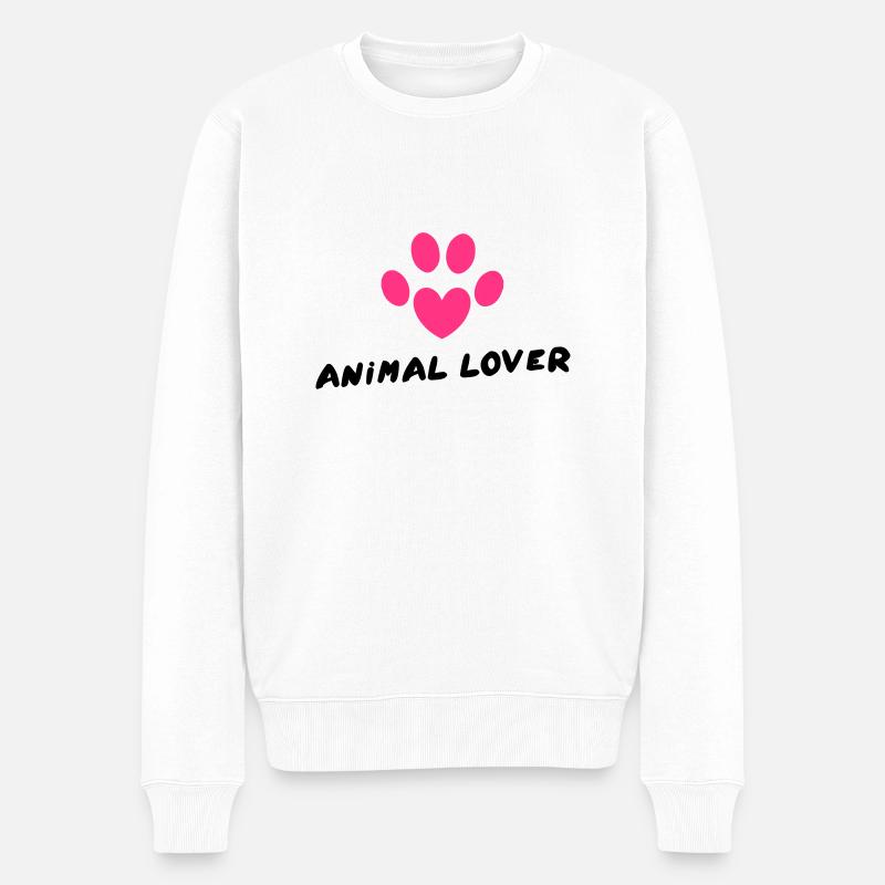 Animal Lover - Männer Premium Bio Pullover - Weiß