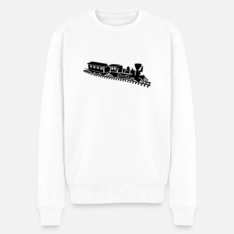 Chemin de fer miniature - Pull Premium bio Homme - blanc