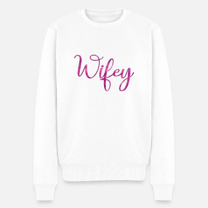 Wifey - Männer Premium Bio Pullover - Weiß