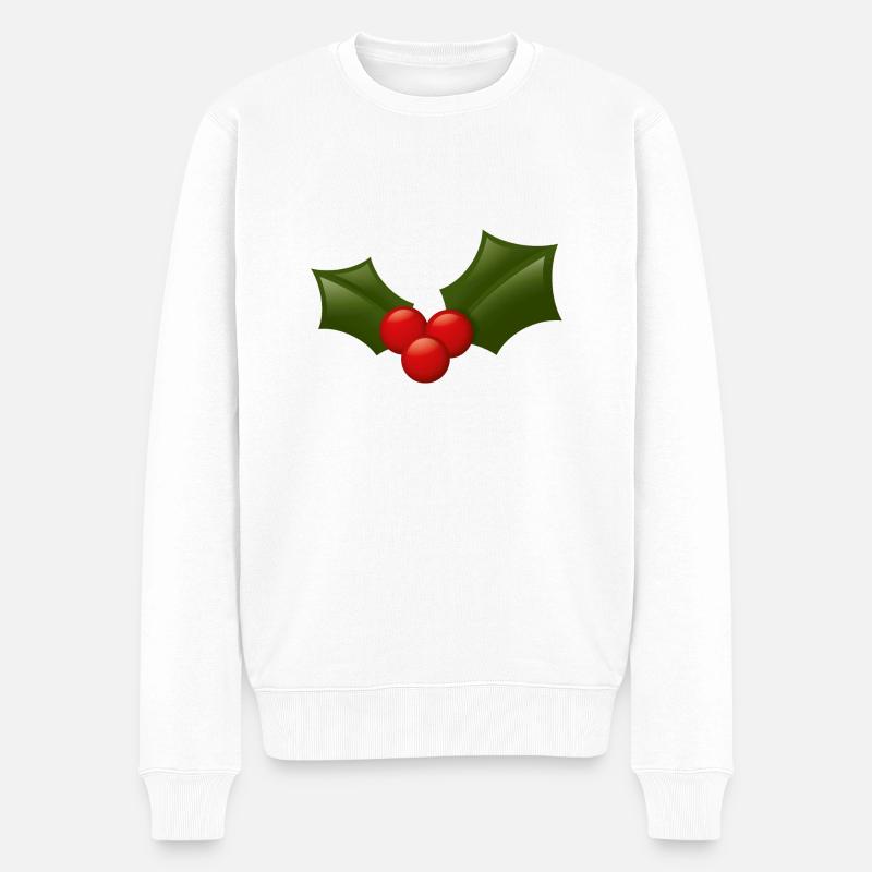Smiley Holly - Männer Premium Bio Pullover - Weiß