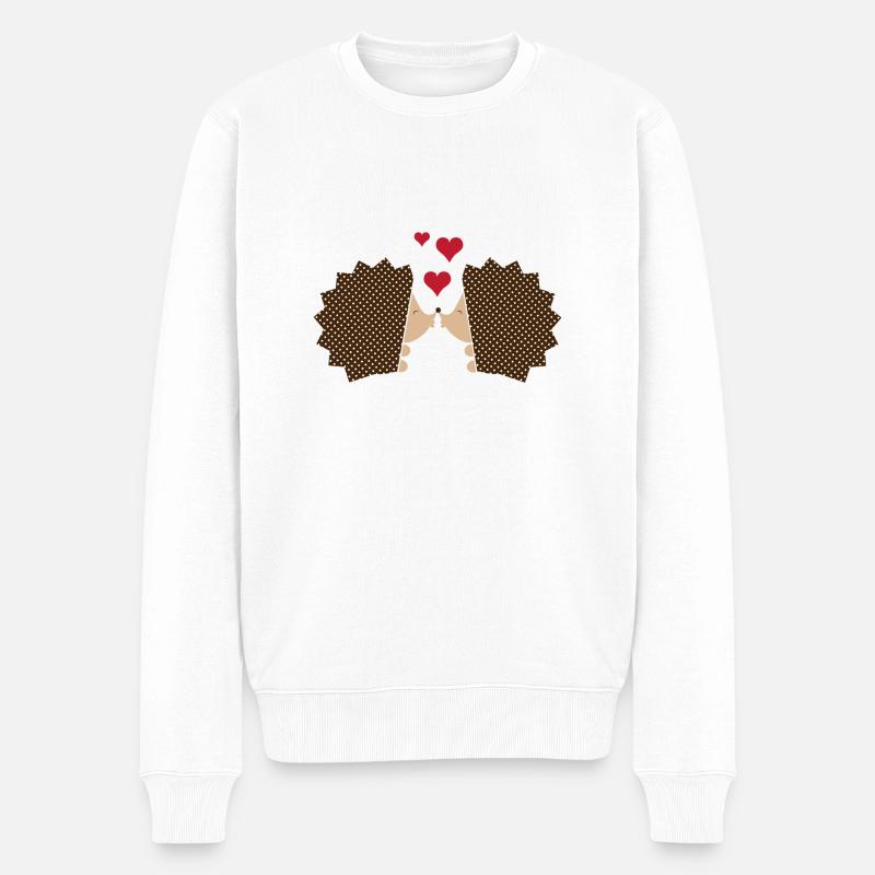 Hérisson et amour - Pull Premium bio Homme - blanc