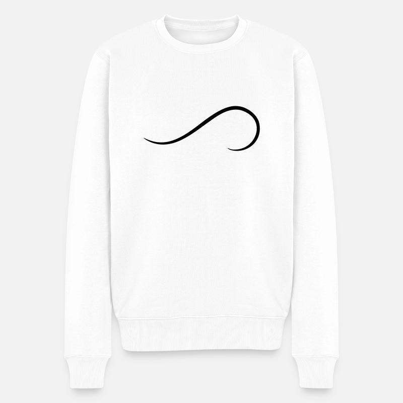Schnörkel Dekor Element Geschwungene Linie - Männer Premium Bio Pullover - Weiß