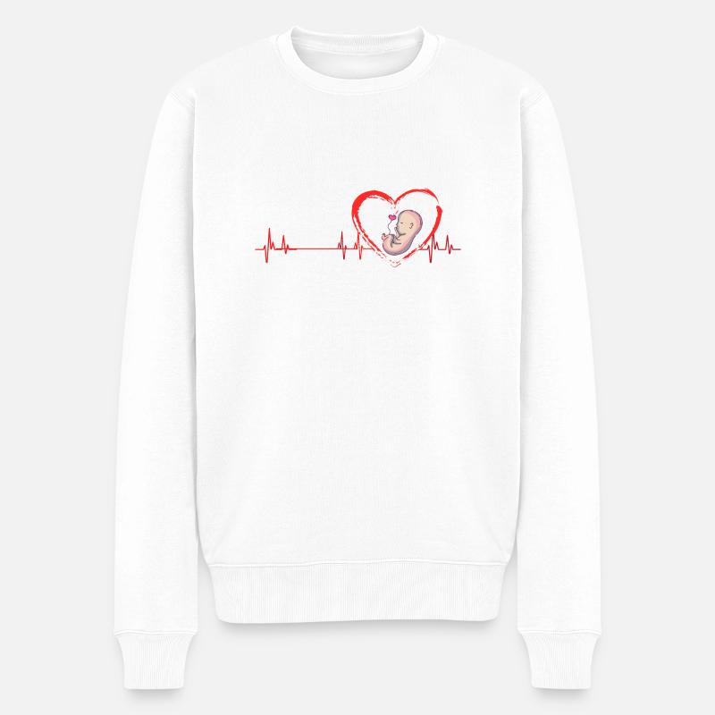 baby geschenk - Männer Premium Bio Pullover - Weiß