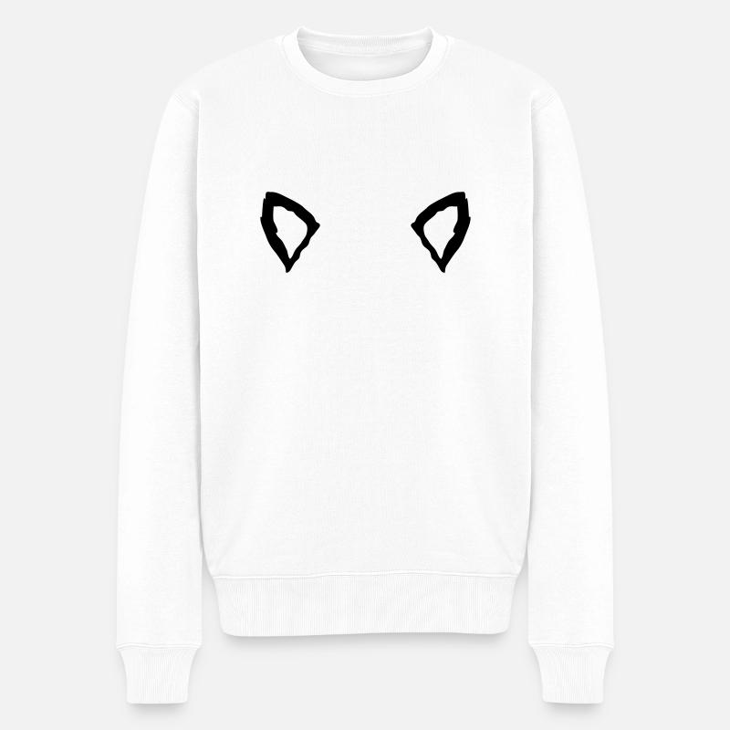 Tier 2 Ohren - Männer Premium Bio Pullover - Weiß
