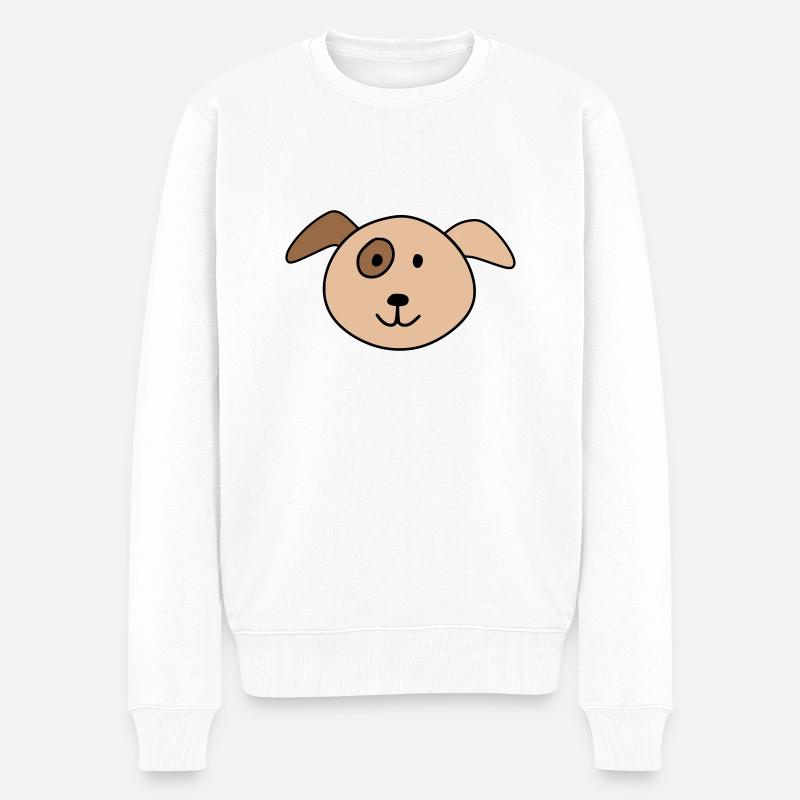 Cute dog - Männer Premium Bio Pullover - Weiß