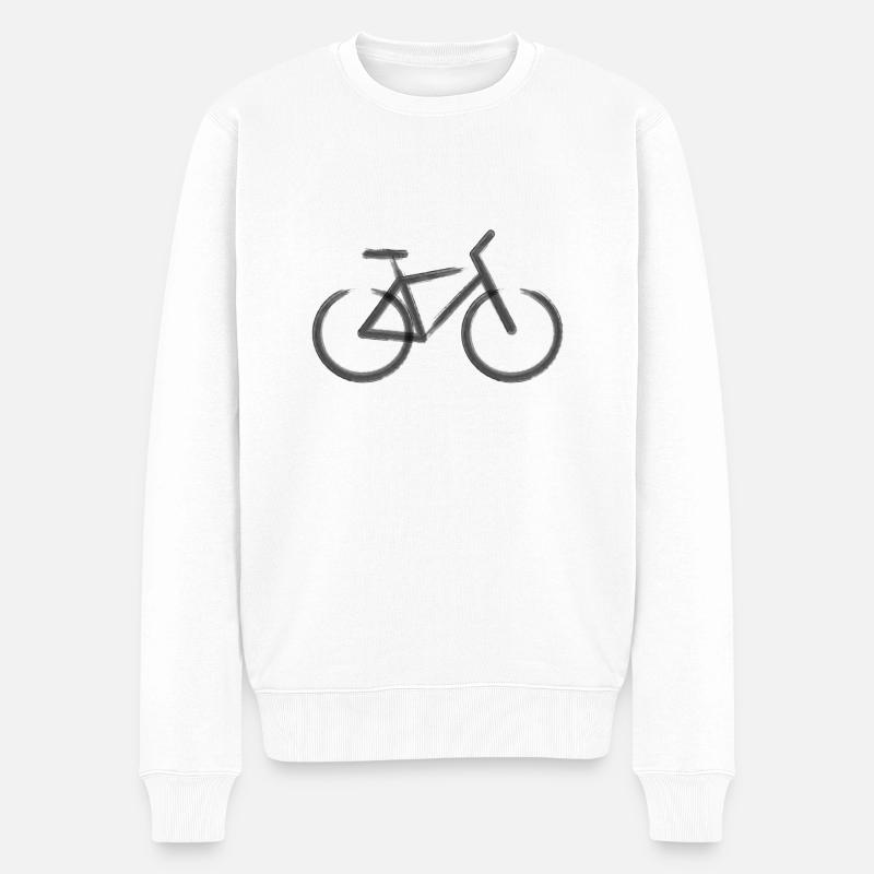 Fahrrad coole kunst - Männer Premium Bio Pullover - Weiß