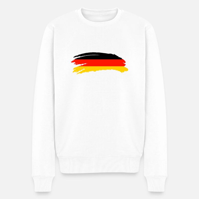 Deutschland Flagge Wappen - Männer Premium Bio Pullover - Weiß