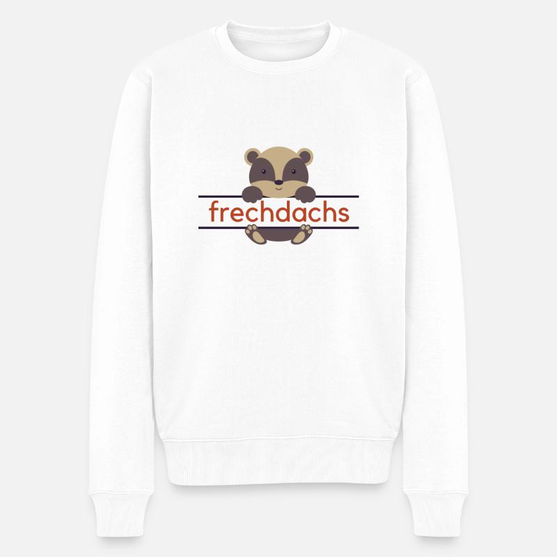frechdachs - Männer Premium Bio Pullover - Weiß