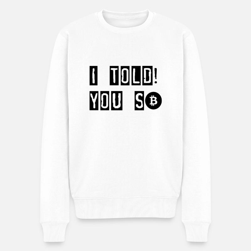 Bitcoin Trading Crypto Aktien - Männer Premium Bio Pullover - Weiß