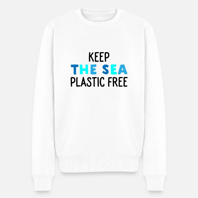 Umweltschutz im Meer - Männer Premium Bio Pullover - Weiß