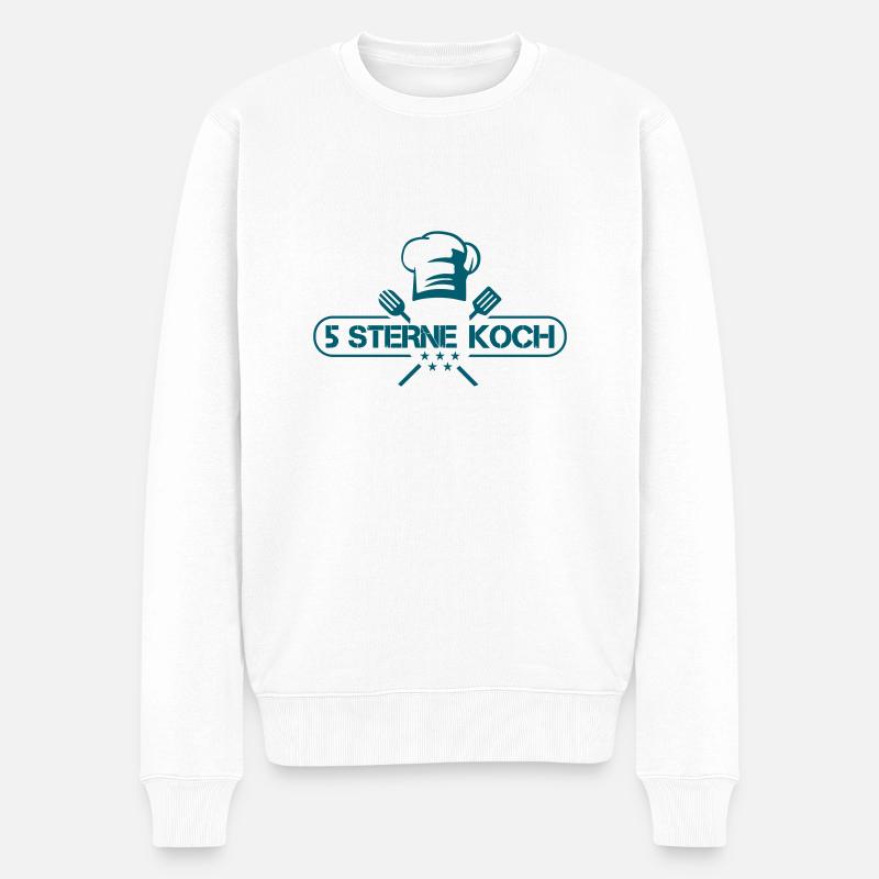 5 sterne koch - Männer Premium Bio Pullover - Weiß