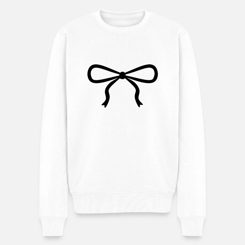 Schwarze Schleife - Männer Premium Bio Pullover - Weiß