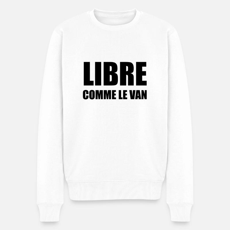libre - Pull Premium bio Homme - blanc