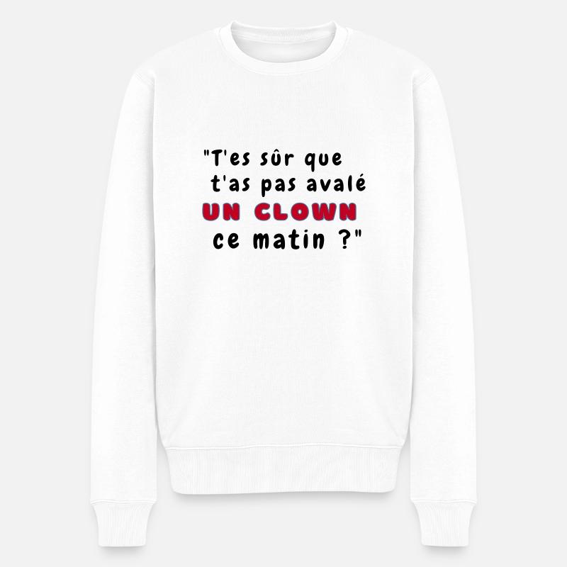 T-shirt Le chat clown - Pull Premium bio Homme - blanc
