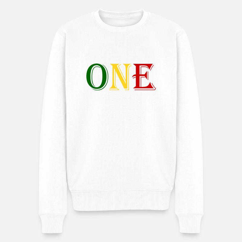 Eins - Männer Premium Bio Pullover - Weiß