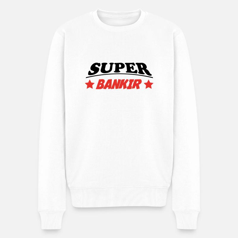 SUPER BANKIR 3888 - Männer Premium Bio Pullover - Weiß