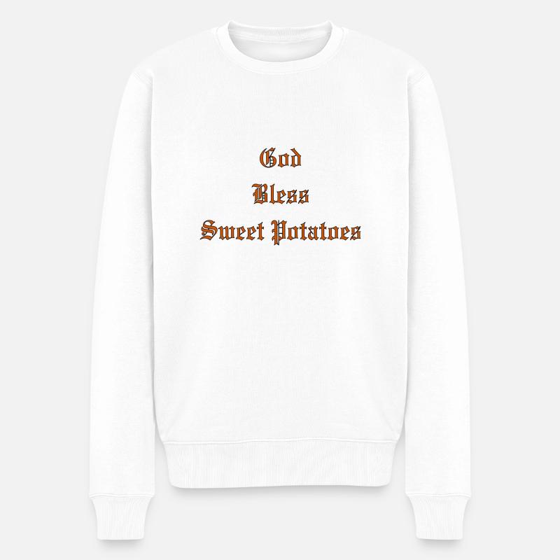 GodBlessPatates douces - Pull Premium bio Homme - blanc