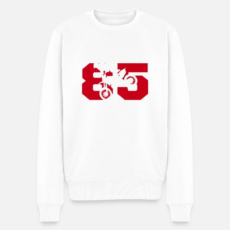 Moto 85 Biker - Männer Premium Bio Pullover - Weiß