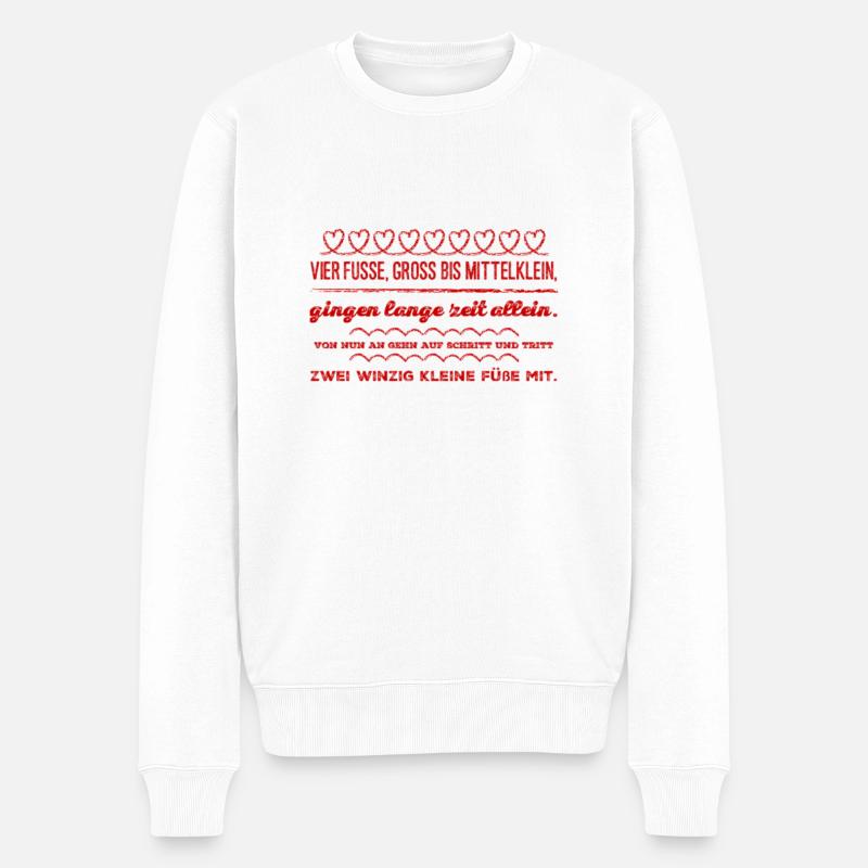 Schwangerschaft Geschenk - Männer Premium Bio Pullover - Weiß