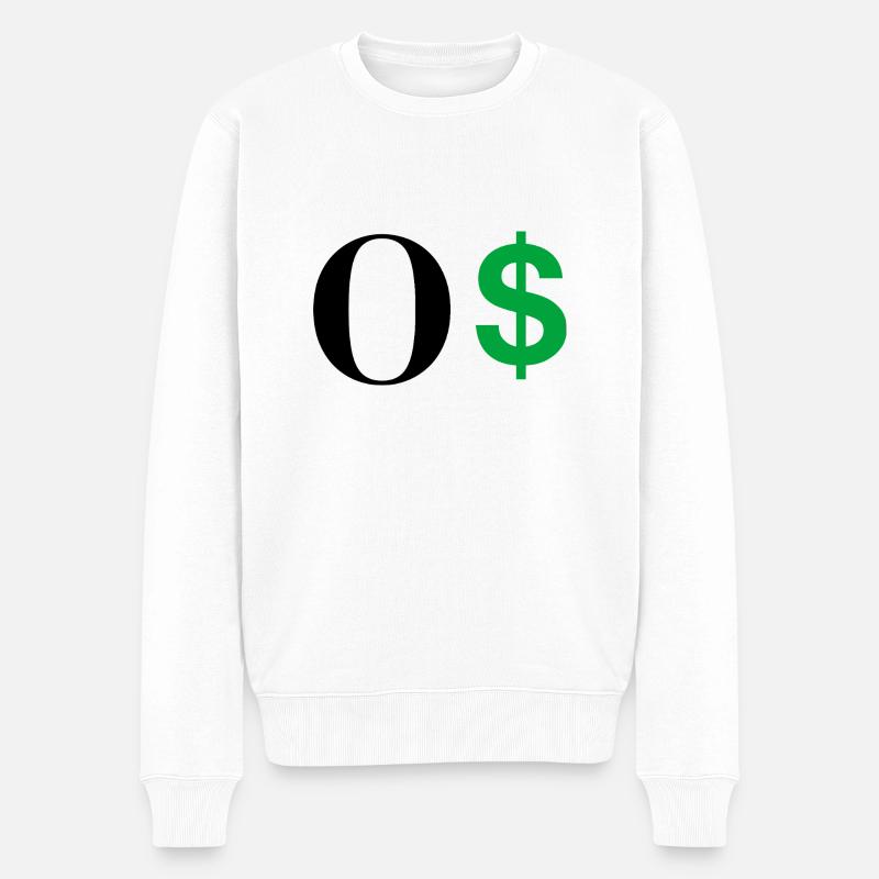 Buchstabe o Dollar - Männer Premium Bio Pullover - Weiß