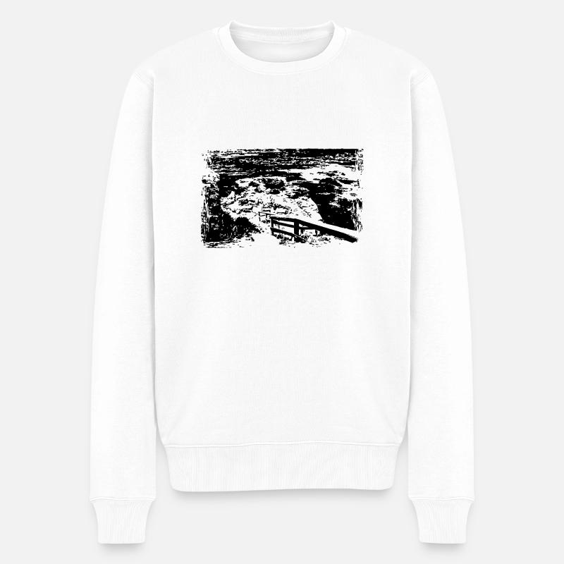 weg zum meer - Männer Premium Bio Pullover - Weiß