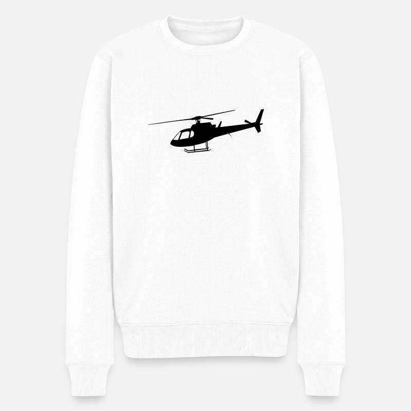 Helikopter - Männer Premium Bio Pullover - Weiß