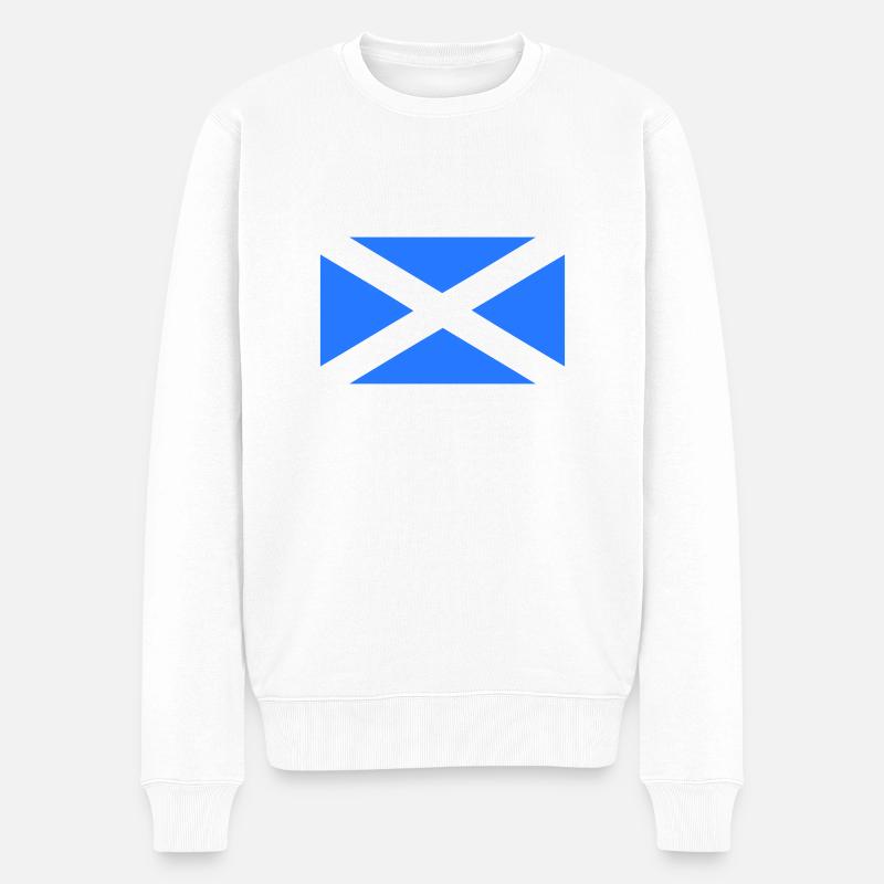 Scotland Blue - Männer Premium Bio Pullover - Weiß