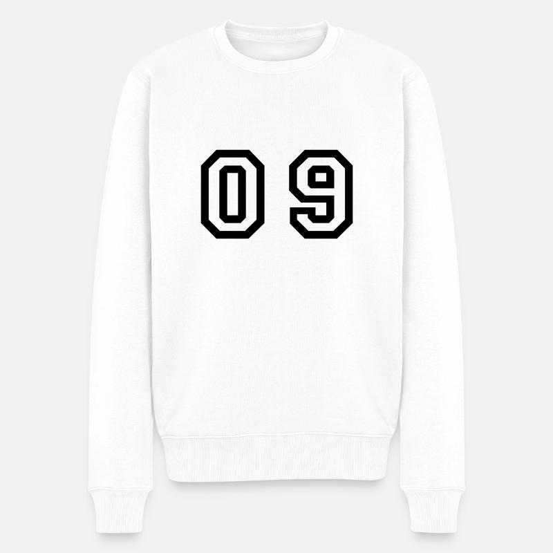 nombre - 09 - zéro neuf - Pull Premium bio Homme - blanc