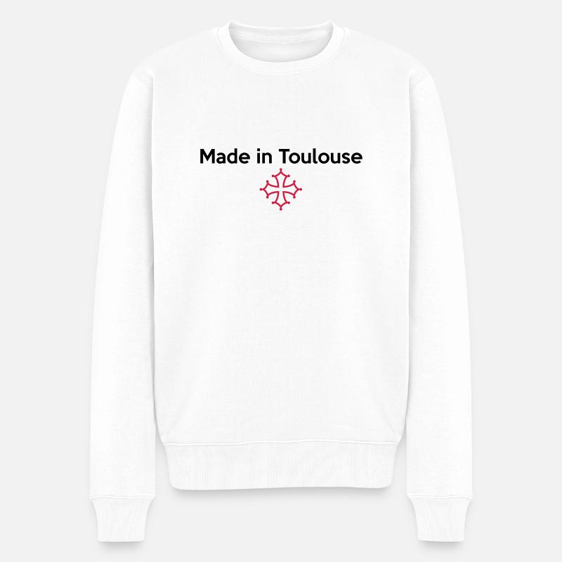 Made in Toulouse - croix occitane - Pull Premium bio Homme - blanc