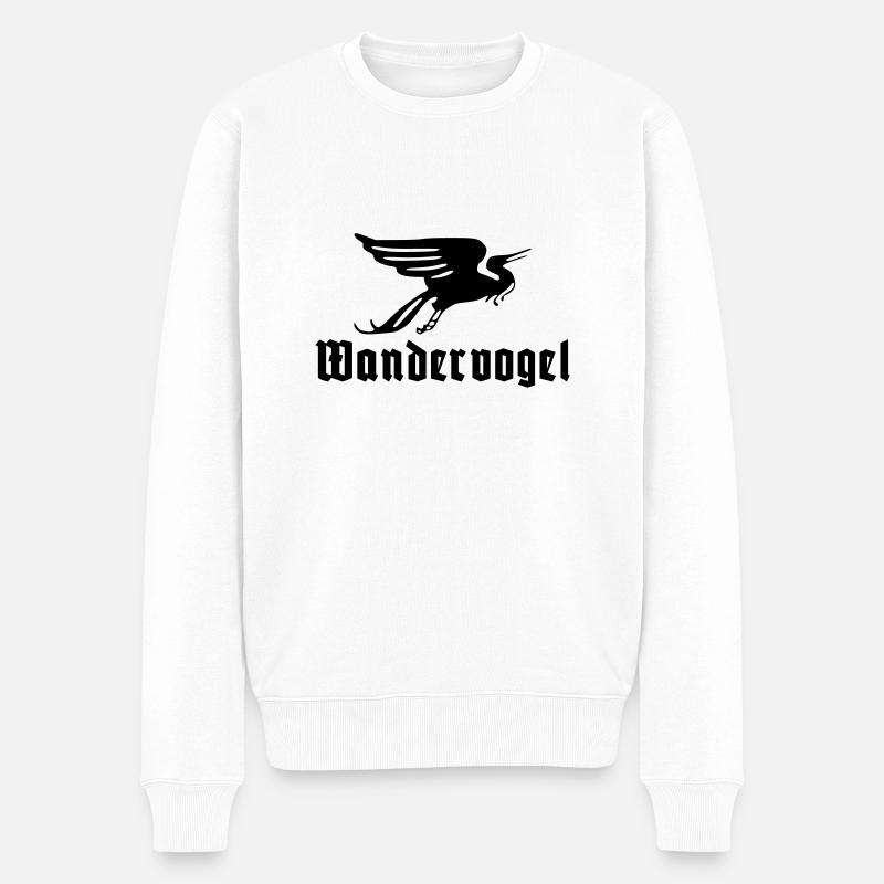 Wandervogel text - Männer Premium Bio Pullover - Weiß