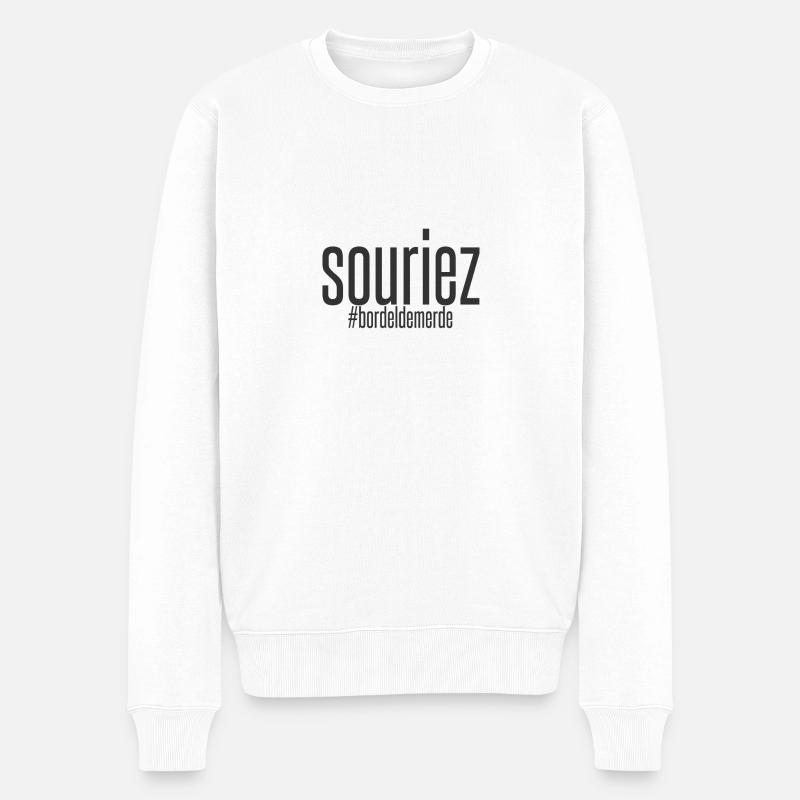 souriez - Pull Premium bio Homme - blanc