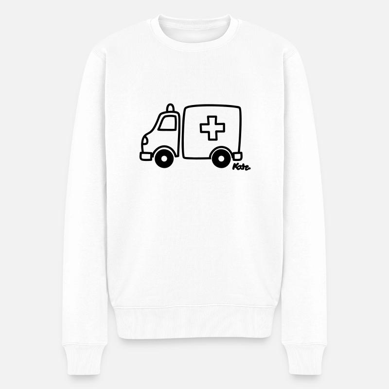 Krankenwagen - Pull Premium bio Homme - blanc