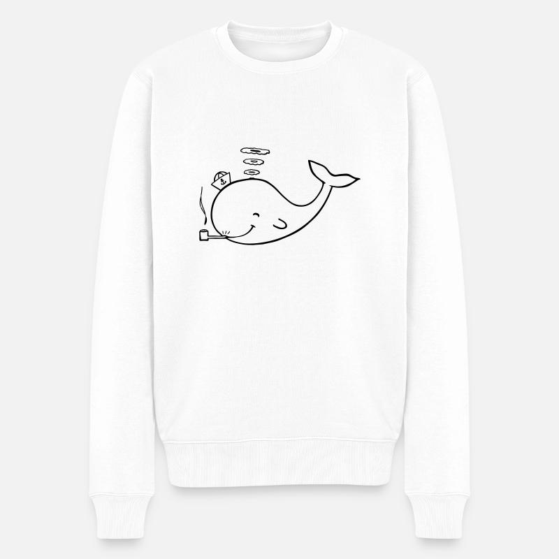 baleine - Pull Premium bio Homme - blanc