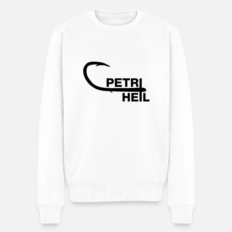 petri_heil - Männer Premium Bio Pullover - Weiß