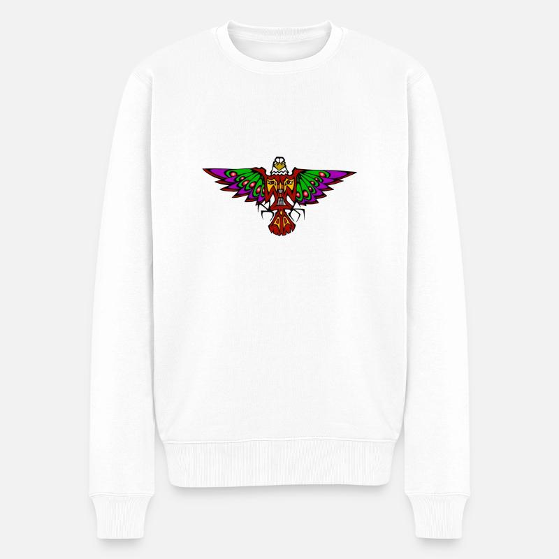 Tribal Eagle 3 - Männer Premium Bio Pullover - Weiß