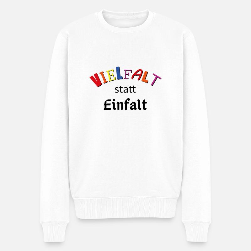 Vielfalt statt Einfalt - Männer Premium Bio Pullover - Weiß
