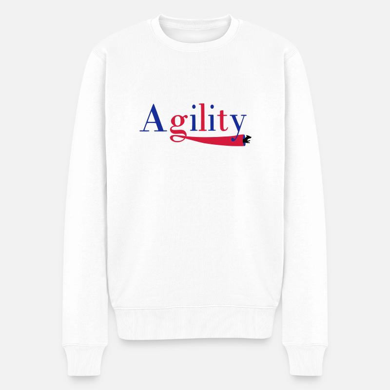 Agility tunnel - Pull Premium bio Homme - blanc