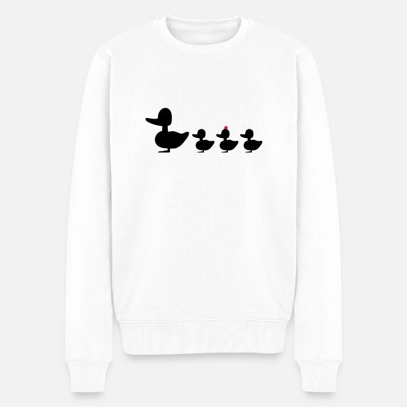 Famille canard aux révolutionnaires punk canard - Pull Premium bio Homme - blanc