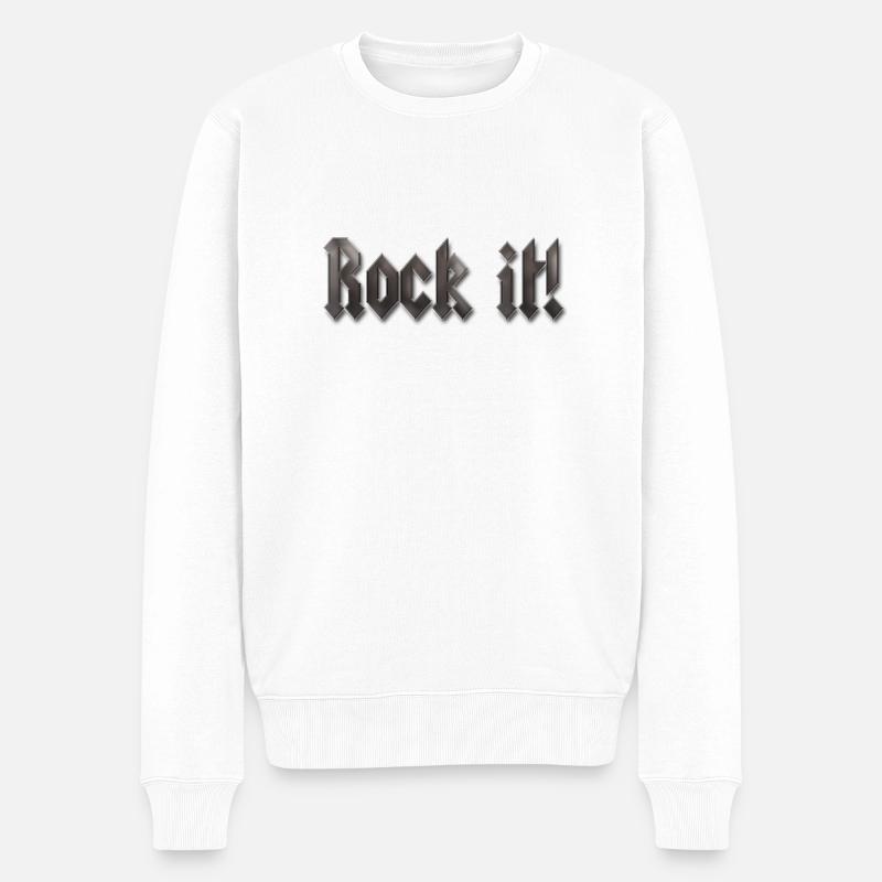 rock it! - Männer Premium Bio Pullover - Weiß