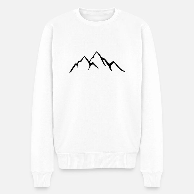 Berge - Männer Premium Bio Pullover - Weiß