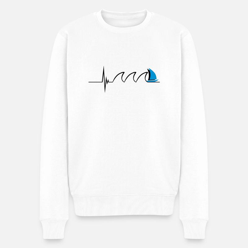 Sailing Pulse - Männer Premium Bio Pullover - Weiß
