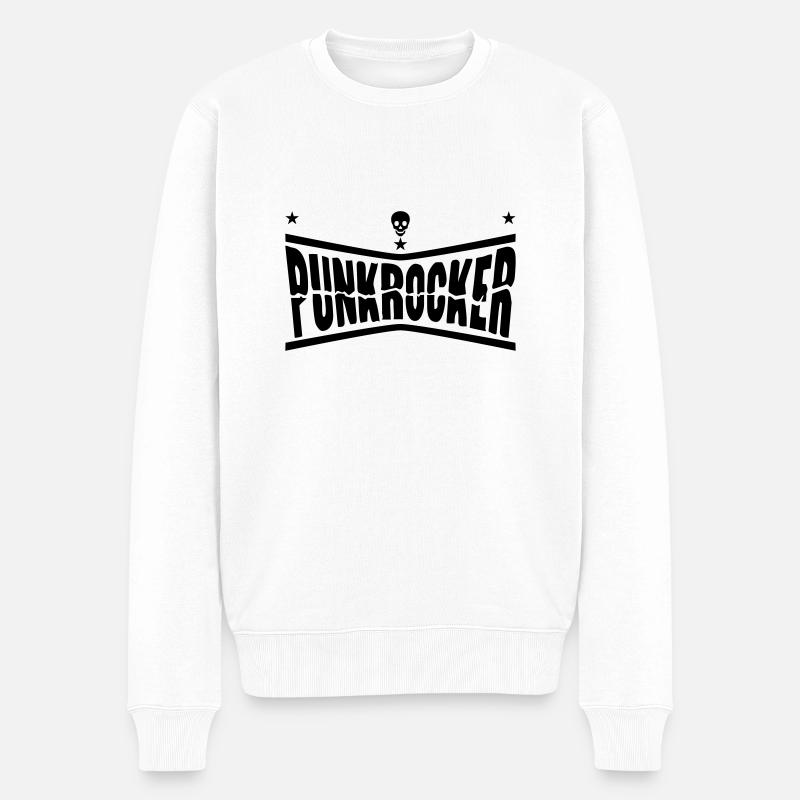 PUNKROCKER - Männer Premium Bio Pullover - Weiß