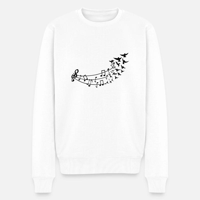 fliegende_noten - Männer Premium Bio Pullover - Weiß