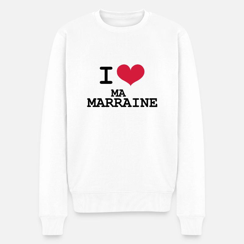 I Love ma Marraine - Pull Premium bio Homme - blanc