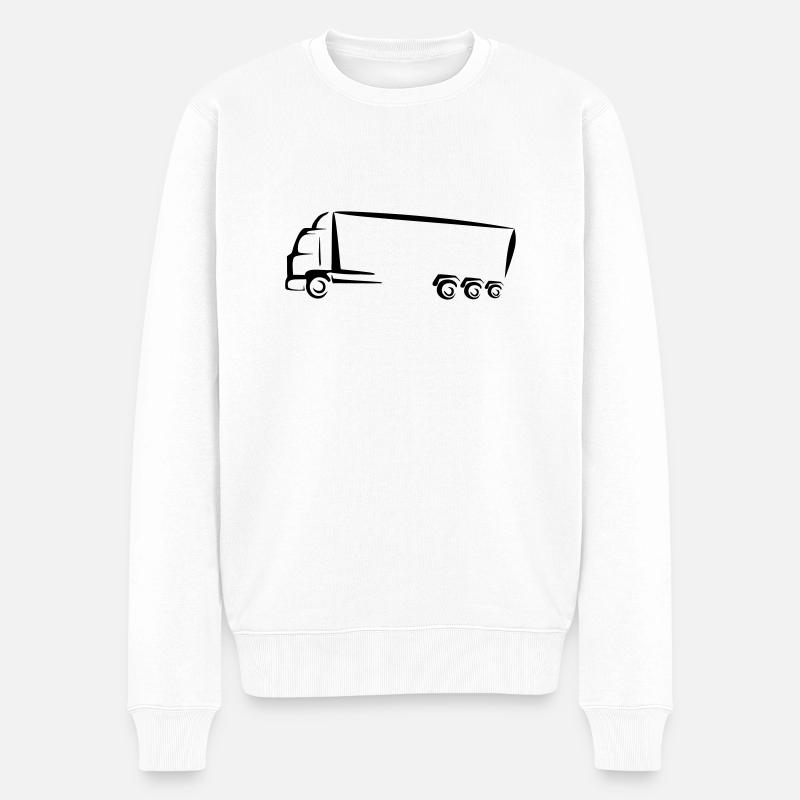Truck LKW stilisiert - Männer Premium Bio Pullover - Weiß